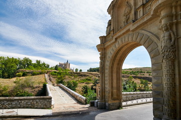 The Gate to Arevalo and The Alcazar of Segovia (Spain)