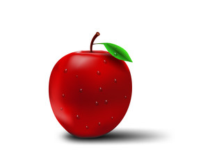 Apple with water drops
