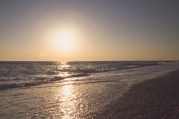 Beautiful sunset on the summer sea