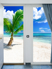 door open palm beach the Caribbean sea Dominican Republic