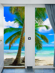 door open palm beach the Caribbean sea Dominican Republic