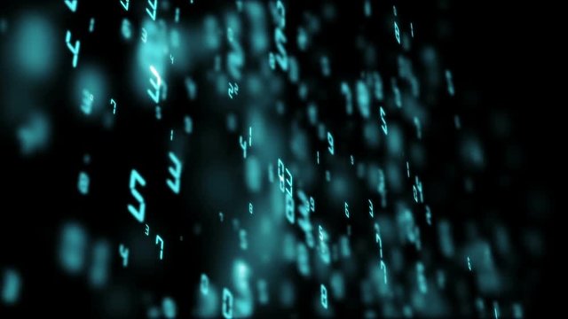 increasing and decreasing numbers. cinematographic background. seamless loop.