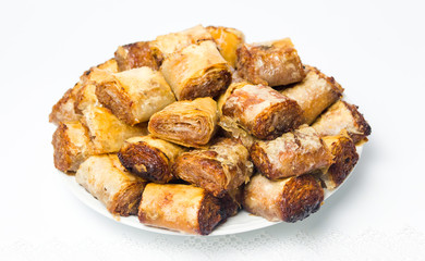 Baklava dessert slices on a plate