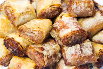 Baklava dessert slices on a pile