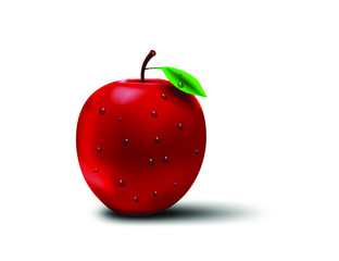 Apple with water drops