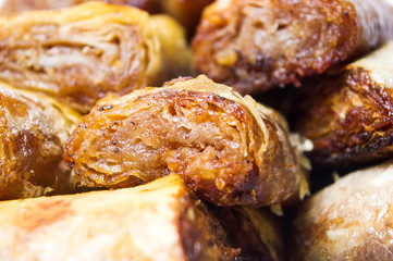 Baklava dessert slices on a pile