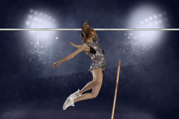 Competition pole vault jumper female