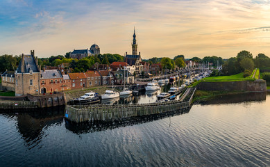 Skyline Veere Areal Shot during sunset