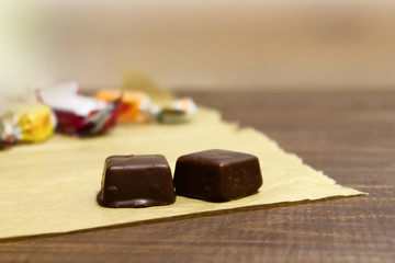 Two sweet shololadnye candies