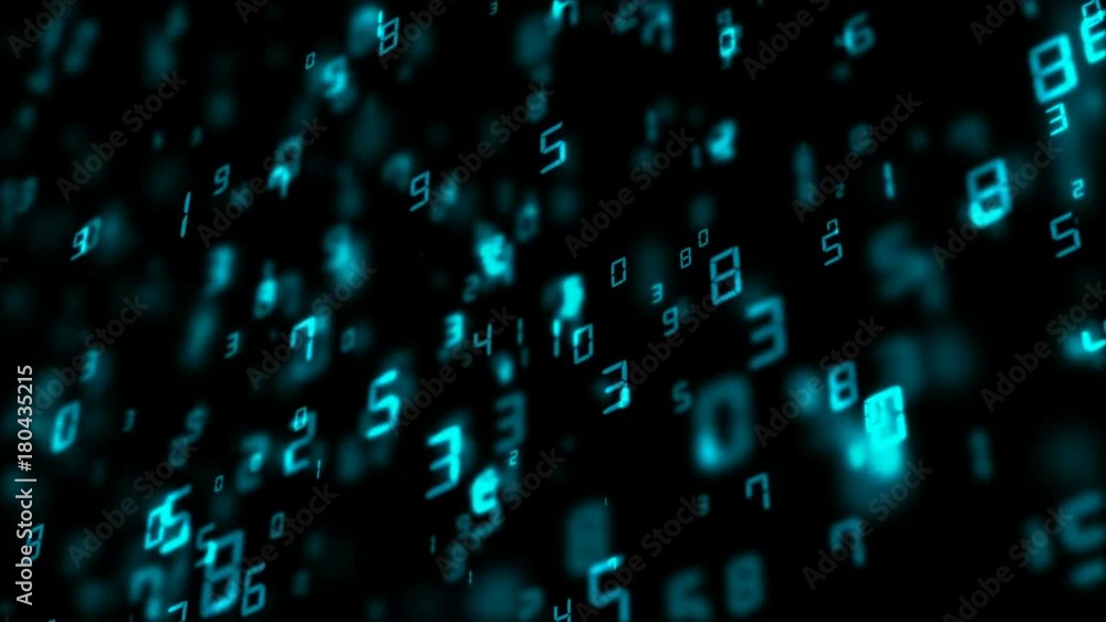 Poster puzzle in the array of numeric cinematic background. seamless loop.