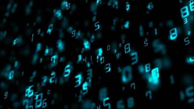 puzzle in the array of numeric cinematic background. seamless loop.