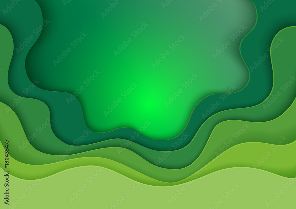 Poster green abstract paper carve template background.for book cover or annual report template a4 size conc
