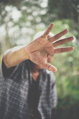 Man baldness from shave hair because of hair loss