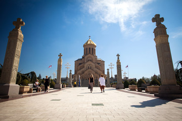 Cathedral of Tsmind Sameba, Tbilisi - obrazy, fototapety, plakaty