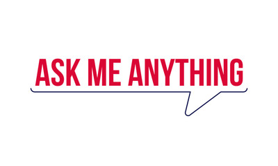 Ask me anything. AMA session concept vector typography - obrazy, fototapety, plakaty