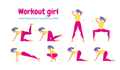 Young slim woman workout fitness and aerobic