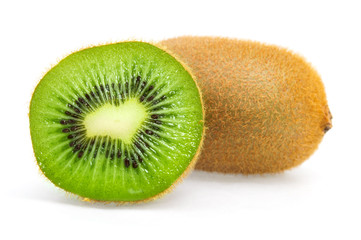 Kiwi sliced isolated on white background 