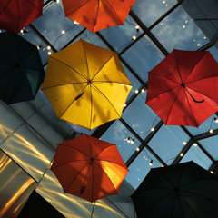 Decorative colorful umbrellas