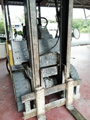 Fototapeta na wymiar Forklift is Industrial machinery in warehouse objects concept
