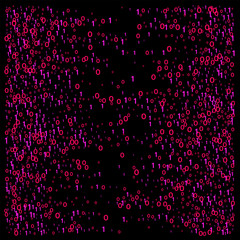 Cyber Monday Confetti. Computer Technology Futuristic Background. Falling Down binary circuit. Female Programmers Pink Cyber Monday Confetti. Virtual Reality, Digital Database Big Data Global Network