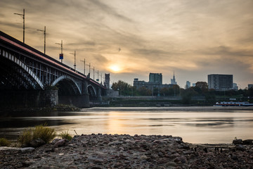 Poniatowski bridge over the Vistula river in Warsaw, Poland