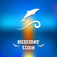 Summer holidays poster with blurry effect. Vector background.