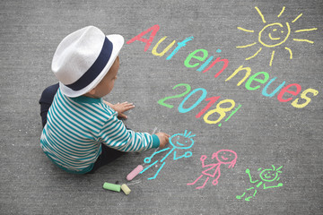 Kinderzeichnung - Auf ein neues 2018!