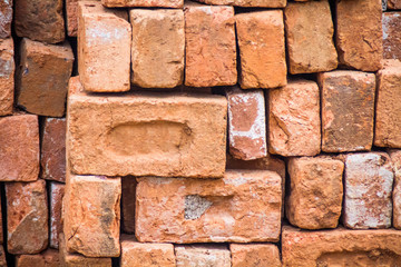 Bricks Wall Background / Surface Of Old Bricks Wall Background In Usage.