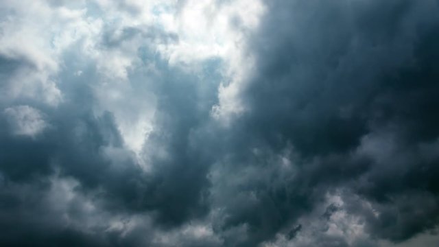 Black Storm Cloud Moving On Sky - Time Lapse