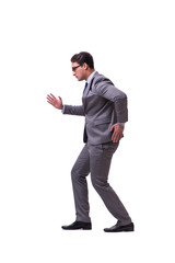 Puppet businessman isolated on white background