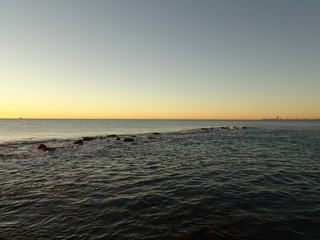 Obraz premium The coast of Benicasim at sunrise, Castellon