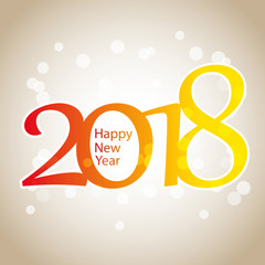 Sparkling Colorful New Year Card, Cover or Background Design Template - 2018