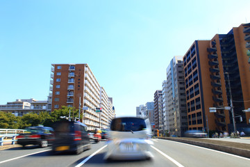 Fototapeta na wymiar Traffic in Tokyo