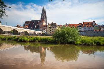 Fototapeta na wymiar Regensburg is a city in south-east Germany
