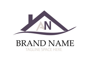 AN letter house logo design