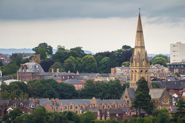 Fototapeta premium A view of the church of St. Michael in the city of Exeter. Devon. England