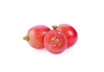 red grape on white background