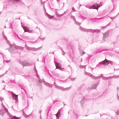 Floral seamless pattern. Watercolor background with pink flowers 11