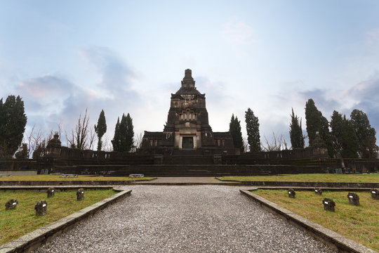 Cemetery in historic village "Crespi d'Adda"