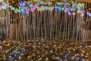 Christmas decorations with colored lights