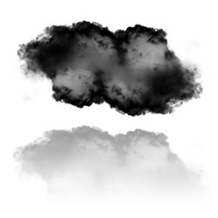 Cloud shape with a reflection illustration, cloud of smoke
