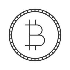 Fototapeta na wymiar Bitcoin linear icon