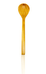 Wooden spoon isolate white background
