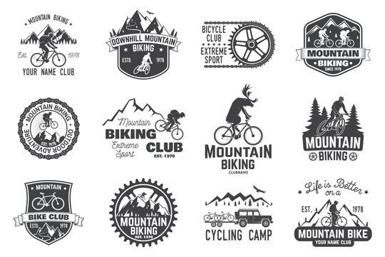 Mountain biking collection. Vector illustration.