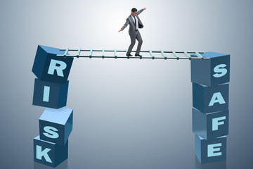 Fototapeta premium Businessman in risk and reward business concept