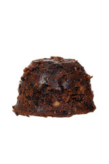 isolated christmas brandy pudding