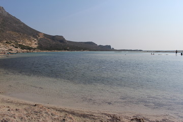 A beautiful view of blue Balos lagoon and beach in Crete Island, Greece.