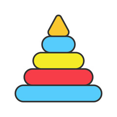 Pyramid toy color icon