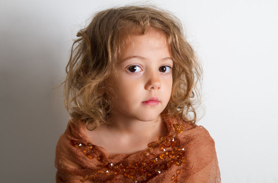 beautiful sad little girl