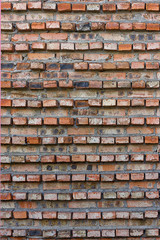 Background of an old brick wall closeup